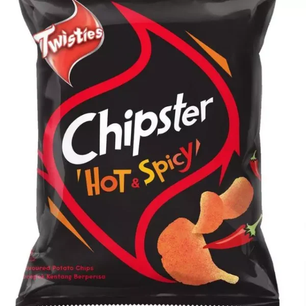 1PKT 60G TWISTIES CHIPSTER POTATO CHIPS (HOT & SPICY / SOUR CREAM / ORIGINAL / FLAMMING BBQ) HALAL