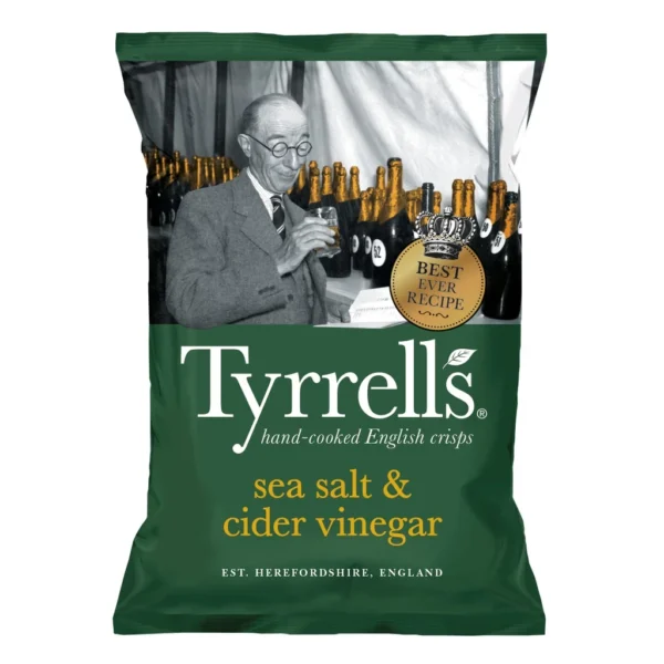3b106d0f7c86852b7f5a6718d63a8d41.webp Tyrrell's Cider Vinegar & Sea Salt Potato Chips 150g
