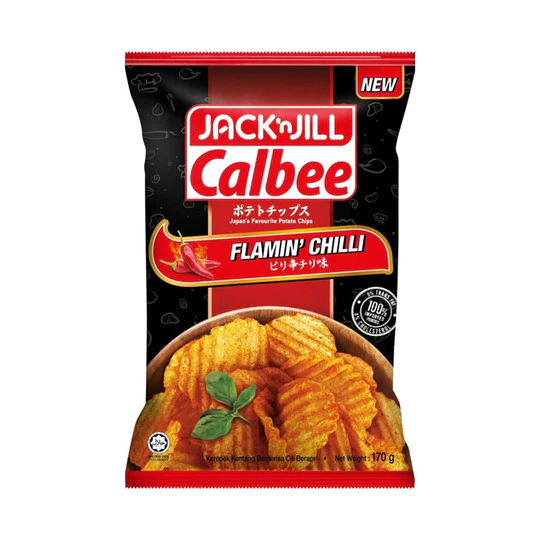 sg-11134201-7rdx2-lz7oedeloljb02.webp JACK N JILL Calbee Potato Chips 60G - Flamin Chili / Smoky BBQ / Classic Salted
